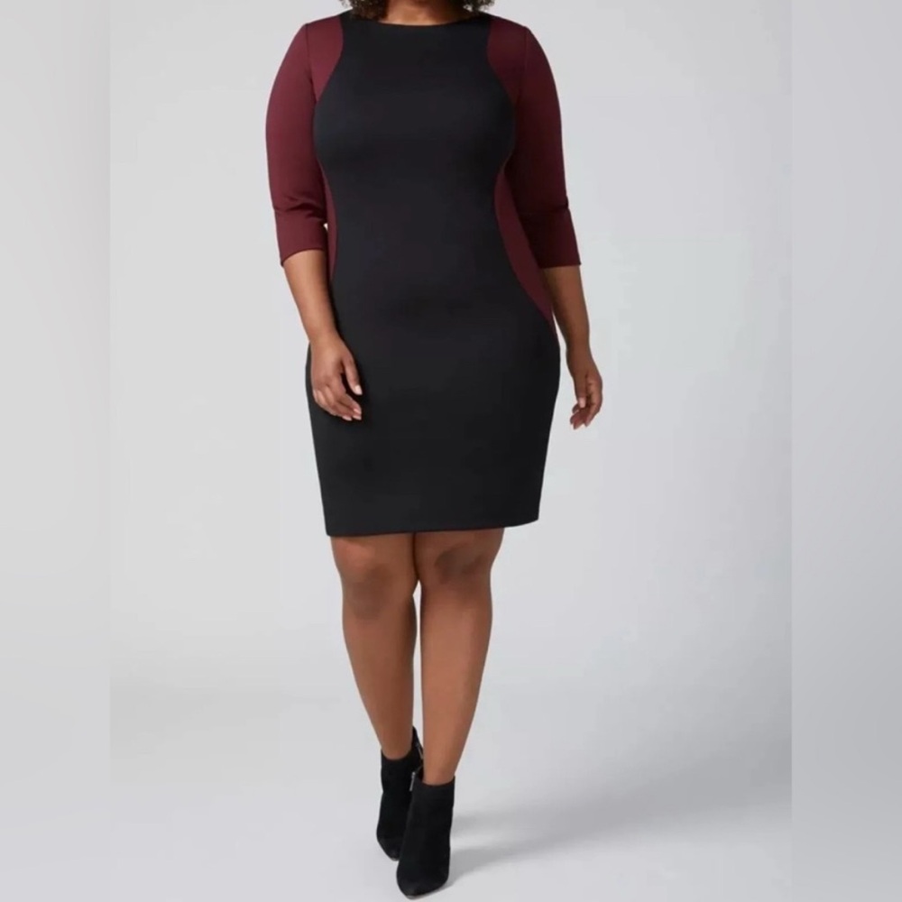 Lane Bryant Burgundy and Black Sheath Dress